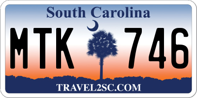 SC license plate MTK746