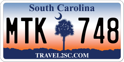 SC license plate MTK748