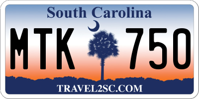 SC license plate MTK750