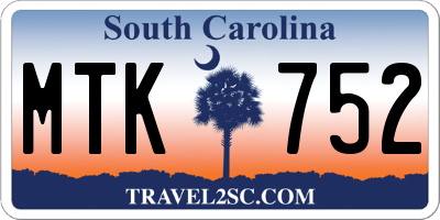 SC license plate MTK752
