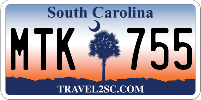 SC license plate MTK755