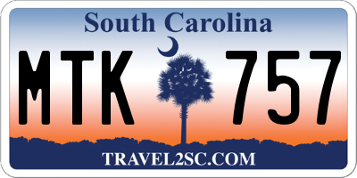SC license plate MTK757