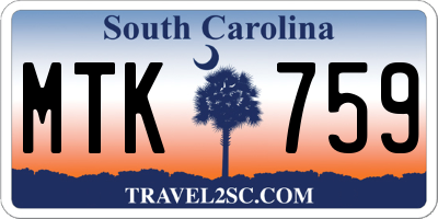 SC license plate MTK759