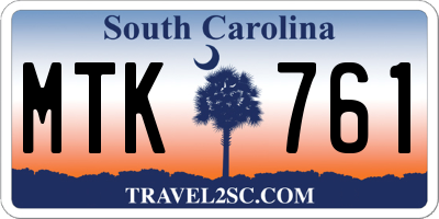 SC license plate MTK761