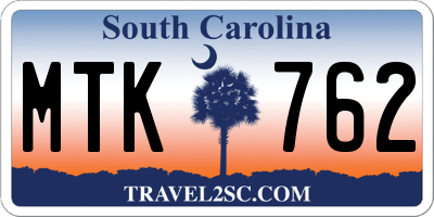 SC license plate MTK762