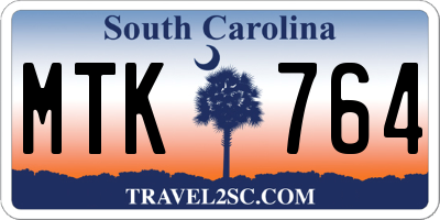 SC license plate MTK764