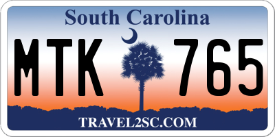 SC license plate MTK765