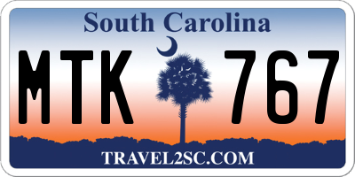 SC license plate MTK767
