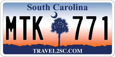 SC license plate MTK771