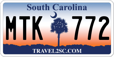 SC license plate MTK772