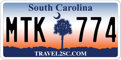 SC license plate MTK774