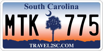SC license plate MTK775