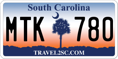 SC license plate MTK780