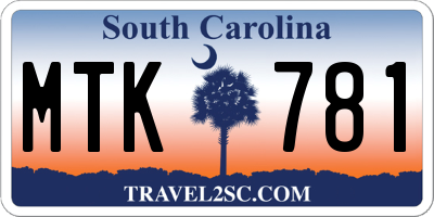 SC license plate MTK781