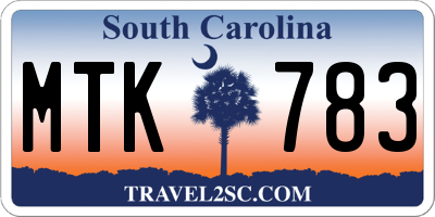 SC license plate MTK783