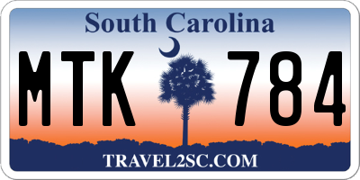 SC license plate MTK784