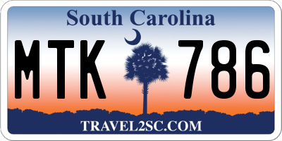 SC license plate MTK786