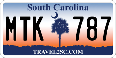 SC license plate MTK787