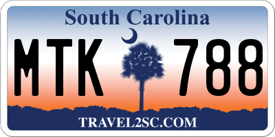 SC license plate MTK788