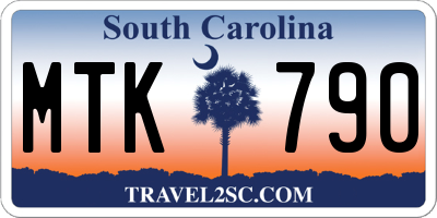 SC license plate MTK790
