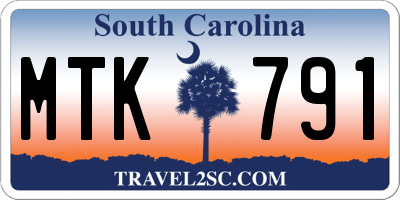SC license plate MTK791