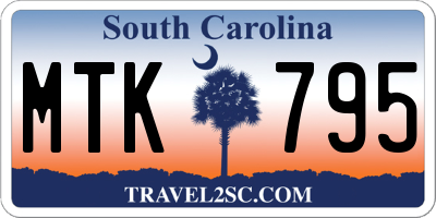 SC license plate MTK795