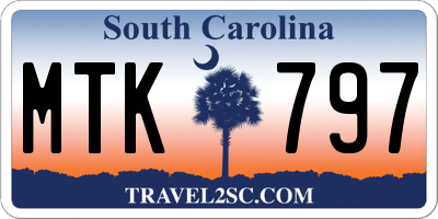 SC license plate MTK797