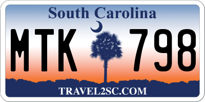 SC license plate MTK798