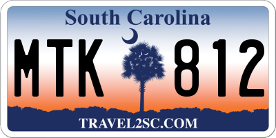 SC license plate MTK812