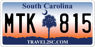 SC license plate MTK815