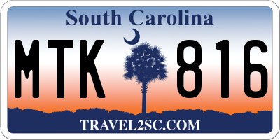 SC license plate MTK816