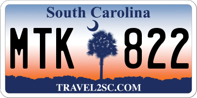 SC license plate MTK822