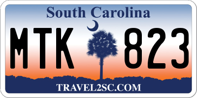 SC license plate MTK823