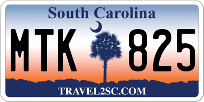 SC license plate MTK825