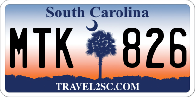 SC license plate MTK826