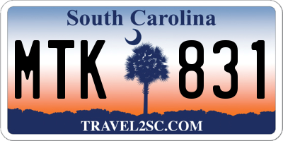 SC license plate MTK831