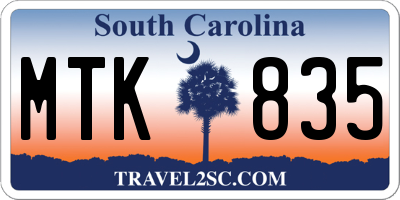 SC license plate MTK835