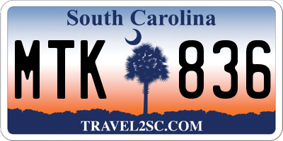 SC license plate MTK836
