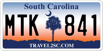 SC license plate MTK841