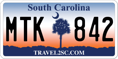 SC license plate MTK842