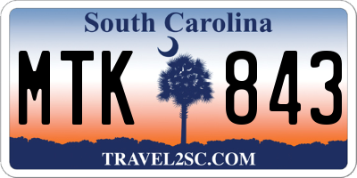 SC license plate MTK843
