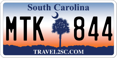 SC license plate MTK844