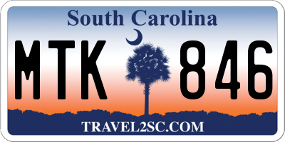 SC license plate MTK846