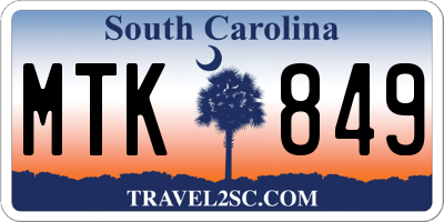 SC license plate MTK849