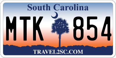 SC license plate MTK854