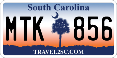 SC license plate MTK856