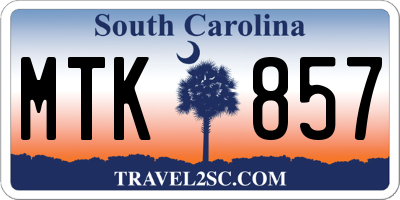 SC license plate MTK857