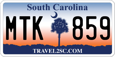 SC license plate MTK859