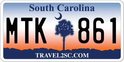 SC license plate MTK861