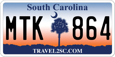 SC license plate MTK864